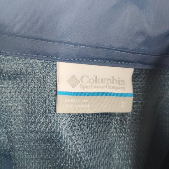 Columbia Blue Windbreaker Jacket Small Hood Outdoor - Picture 9 of 10